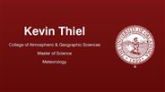 Kevin Thiel - College of Atmospheric & Geographic Sciences - Master of Science - Meteorology