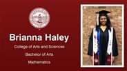 Brianna Haley - College of Arts and Sciences - Bachelor of Arts - Mathematics