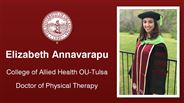 Elizabeth Annavarapu - College of Allied Health OU-Tulsa - Doctor of Physical Therapy