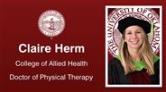 Claire Herm - College of Allied Health - Doctor of Physical Therapy