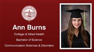 Ann Burns - College of Allied Health - Bachelor of Science - Communication Sciences & Disorders