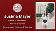 Justina Mayer - Justina Mayer - College of Allied Health - Bachelor of Science - Communication Sciences & Disorders