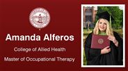 Amanda Alferos - College of Allied Health - Master of Occupational Therapy