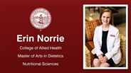 Erin Norrie - College of Allied Health - Master of Arts in Dietetics - Nutritional Sciences