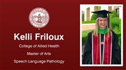 Kelli Friloux - College of Allied Health - Master of Arts - Speech Language Pathology
