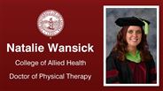 Natalie Wansick - College of Allied Health - Doctor of Physical Therapy