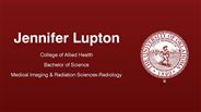 Jennifer Lupton - College of Allied Health - Bachelor of Science - Medical Imaging & Radiation Sciences-Radiology
