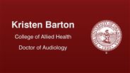Kristen Barton - College of Allied Health - Doctor of Audiology
