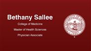 Bethany Sallee - College of Medicine - Master of Health Sciences - Physician Associate