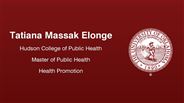 Tatiana Massak Elonge - Hudson College of Public Health - Master of Public Health - Health Promotion