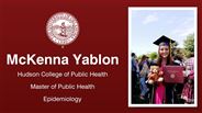 McKenna Yablon - Hudson College of Public Health - Master of Public Health - Epidemiology