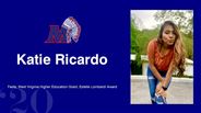 Katie Ricardo - Fasfa, West Virginia Higher Education Grant, Estelle Lombardi Award