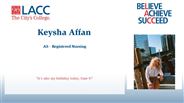 Keysha Affan - AS - Registered Nursing
