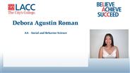 Debora Agustin Roman - AA - Social and Behavior Science