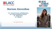 Mariam Alaverdian - AA - Natural Sciences and Mathematics