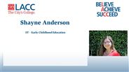 Shayne Anderson - ST - Early Childhood Education
