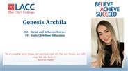 Genesis Archila - AA - Social and Behavior Science