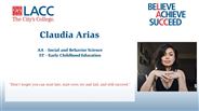Claudia Arias - AA - Social and Behavior Science