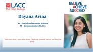 Dayana Avina - AA - Social and Behavior Science
