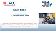 Nyah Beck - AA - Arts and Humanities
