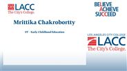 Mrittika Chakrobortty - ST - Early Childhood Education