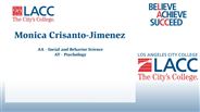 Monica Crisanto-Jimenez - AA - Social and Behavior Science