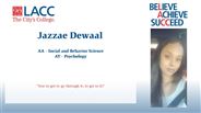 Jazzae Dewaal - AA - Social and Behavior Science