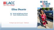 Elisa Duarte - AA - Social and Behavior Science