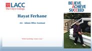 Hayat Ferhane - AA - Admin Office Assistant