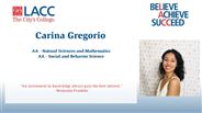 Carina Gregorio - AA - Natural Sciences and Mathematics