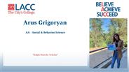 Arus Grigoryan - AA - Social & Behavior Science