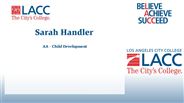 Sarah Handler - AA - Child Development
