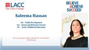 Saleema Hassan - AA - Child Development