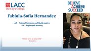 Fabiola Hernandez - AA - Natural Sciences and Mathematics