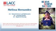 Melissa Hernandez - AA - Natural Sciences and Mathematics
