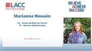 Marianna Hossain - AA - Social and Behavior Science