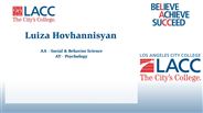 Luiza Hovhannisyan - AA - Social & Behavior Science