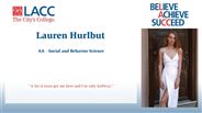Lauren Hurlbut - AA - Social and Behavior Science