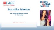 Starrnika Johnson - AA - Social and Behavior Science