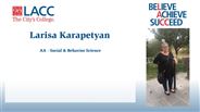 Larisa Karapetyan - AA - Social & Behavior Science