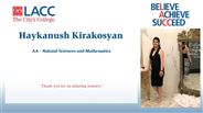 Haykanush Kirakosyan - AA - Natural Sciences and Mathematics