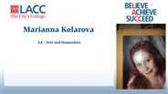 Marianna Kolarova - AA - Arts and Humanities