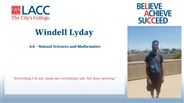 Windell Lyday - AA - Natural Sciences and Mathematics