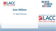 Ann Milton - AS - Registered Nursing