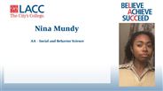 Nina Mundy - AA - Social and Behavior Science