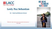 Lesly Paz Sebastian - AA - Social and Behavior Science