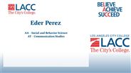 Eder Perez - AA - Social and Behavior Science