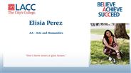 Elisia Perez - AA - Arts and Humanities