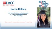 Karen Robles - AA - Natural Sciences and Mathematics