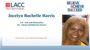 Jocelyn Rochelle Harris - AA - Arts and Humanities